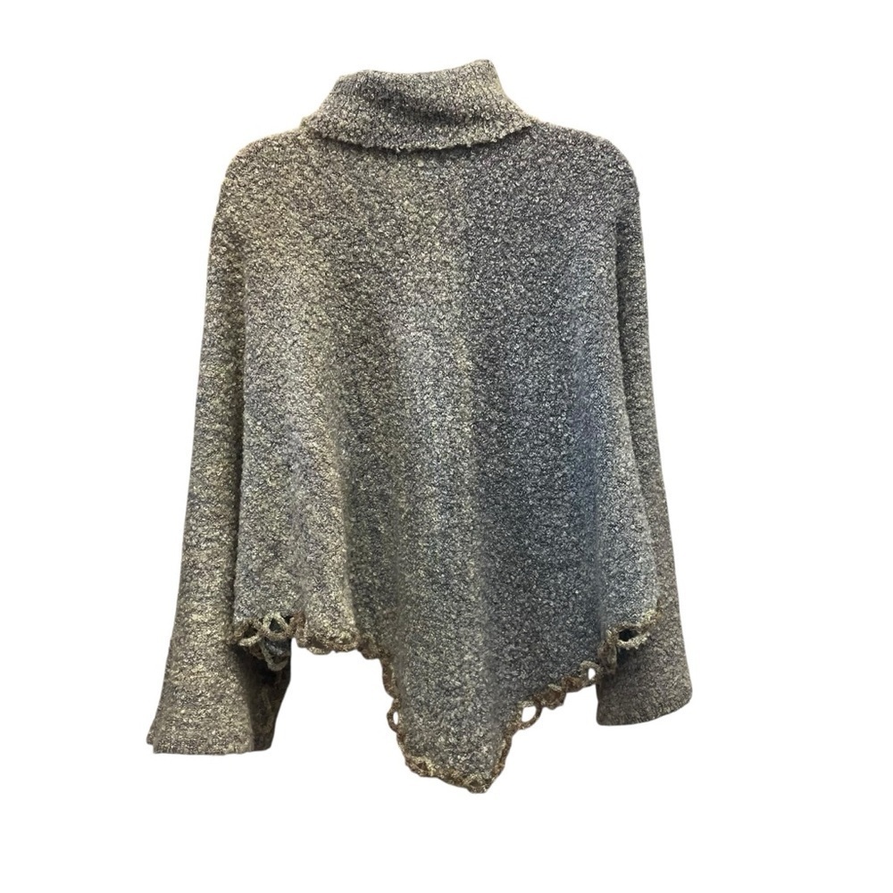 Ann Maurice wool poncho sweater turtle neck women’s large - Picture 2 of 9